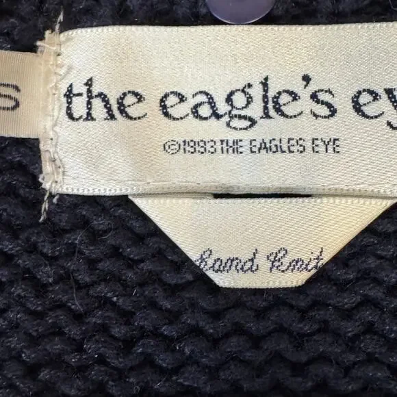 VTG The Eagle's Eye Hand Knit Cardigan Sweater Small Oversized Texas Longhorn - Picture 13 of 16
